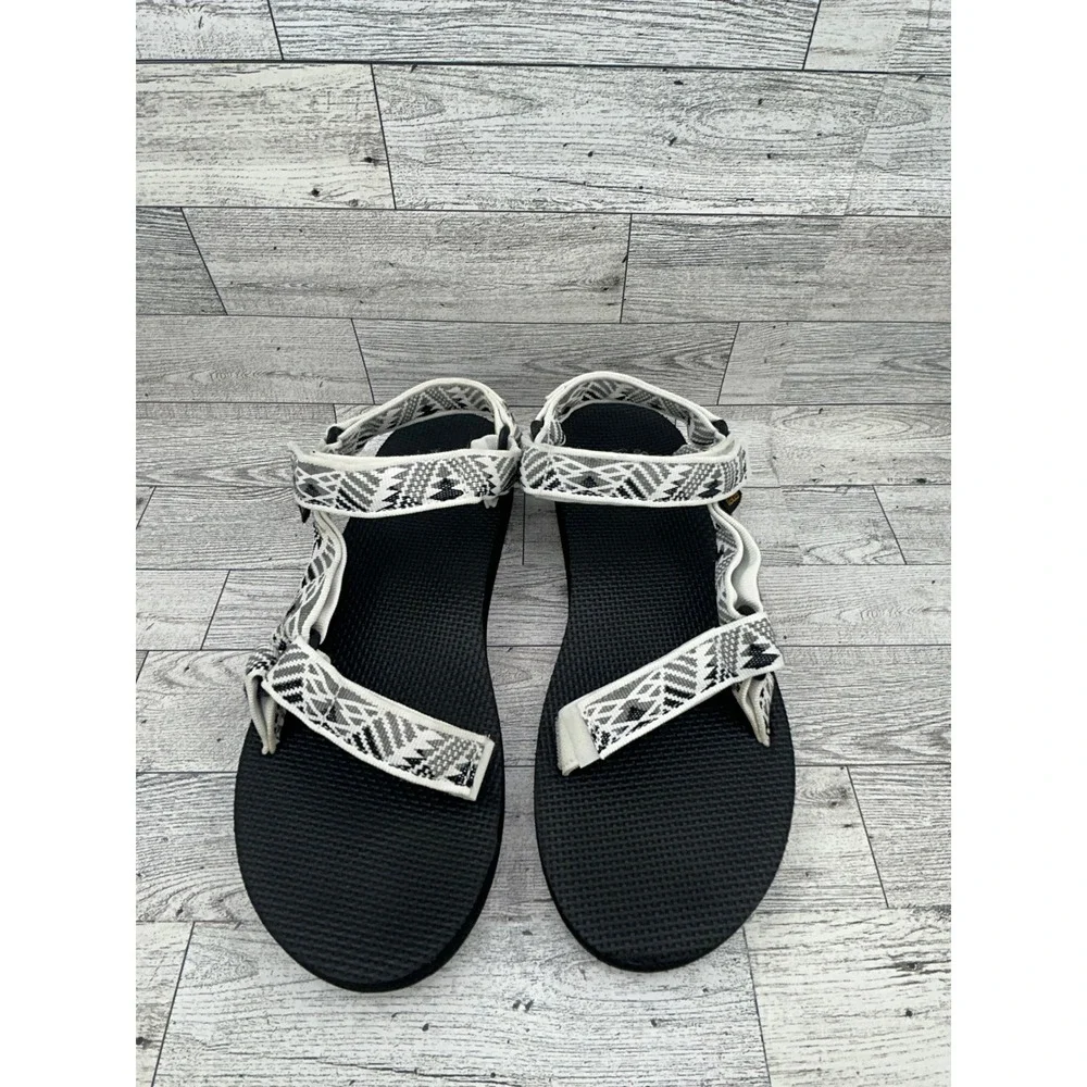 Teva Original Universal Sandals Black White Geometric‎ Pattern Women US 9 EU 40